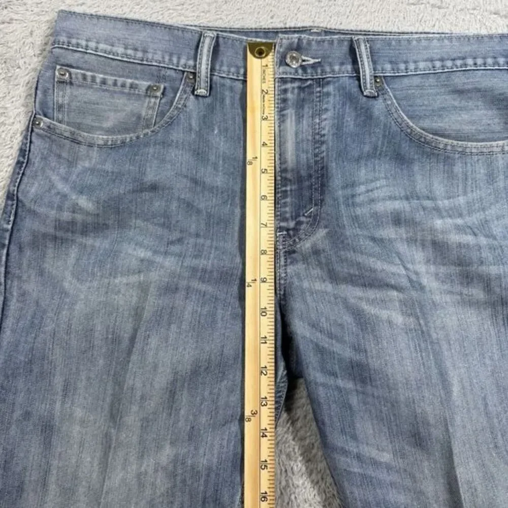 Levis Jeans Men 36x29  Blue 511 Slim Blank Tab American Stretch Light Wash Denim
